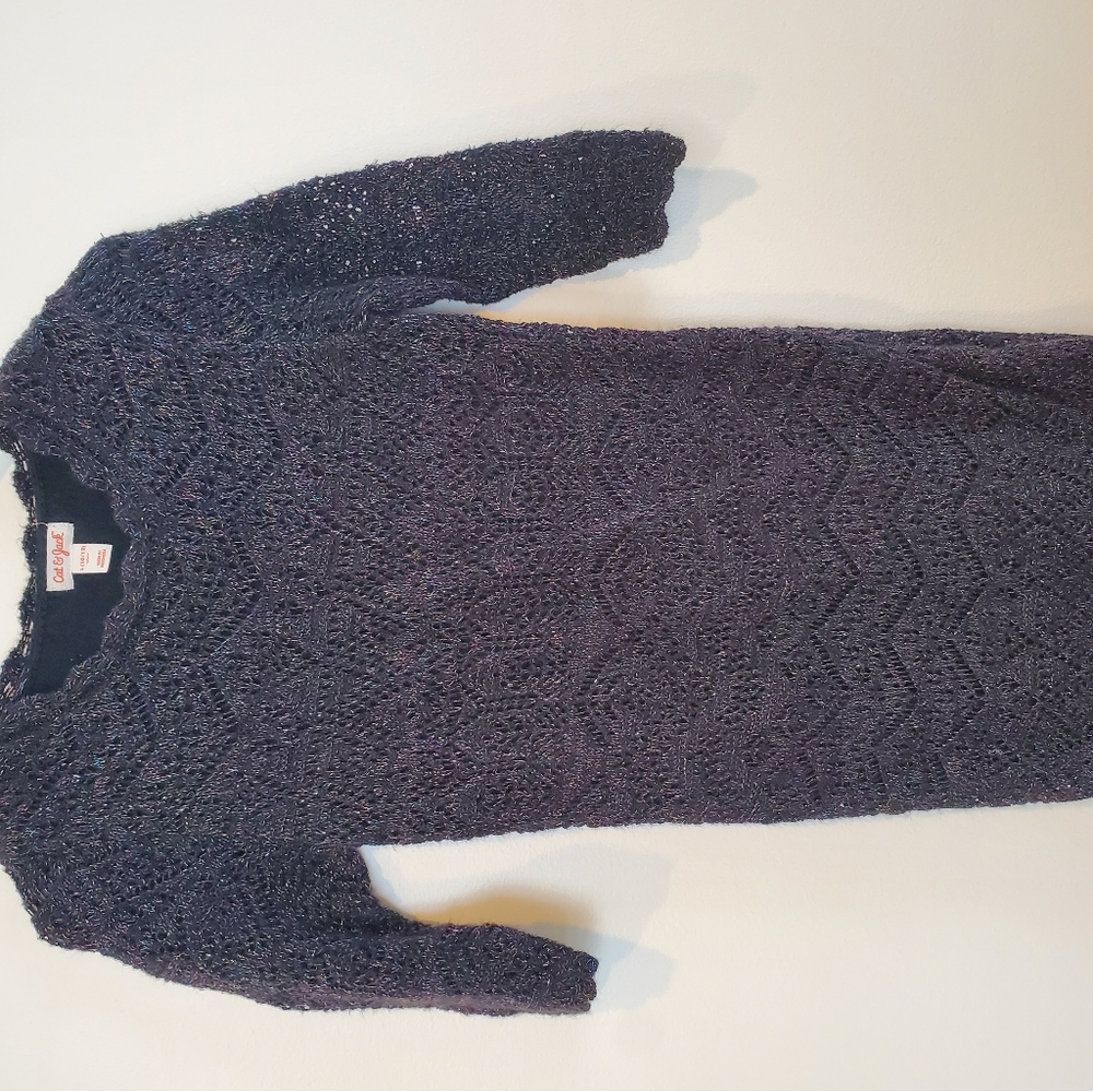 Girls size 10/12 black sparkly sweater dress